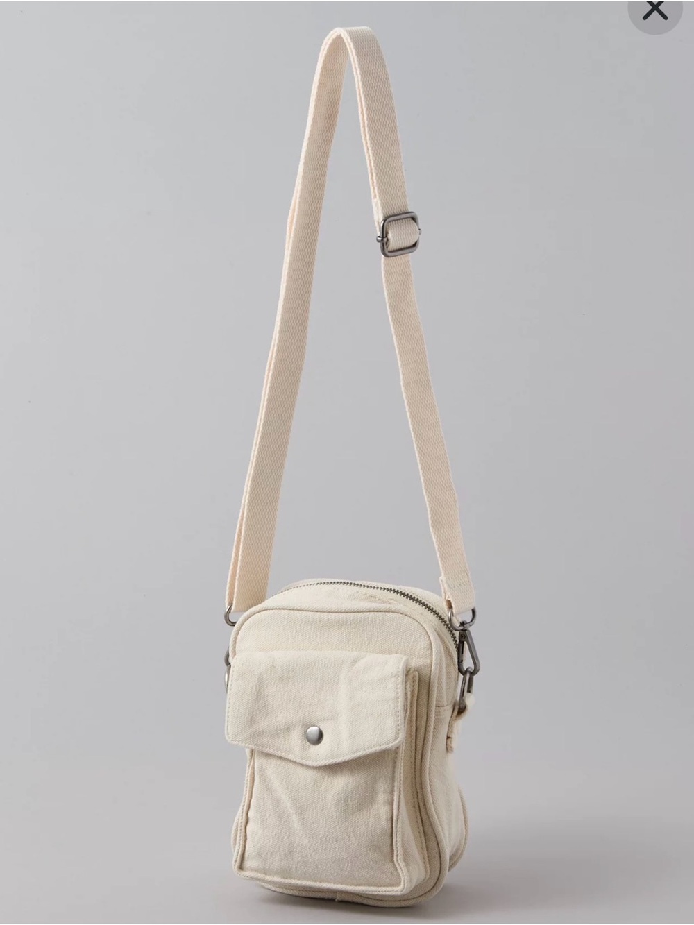American Eagle Outfitters Cream Canvas Crossbody Bag